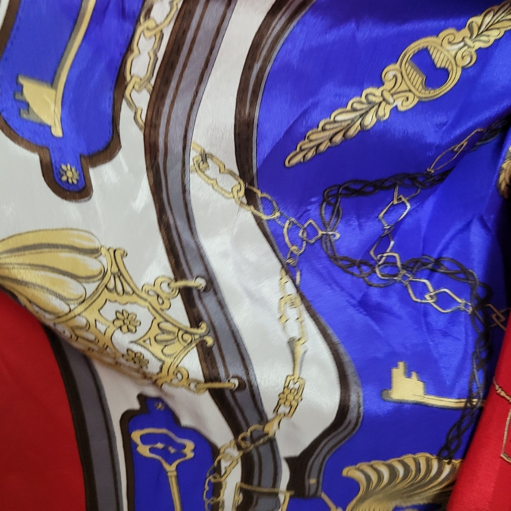 Equestrian Silk Primary Colored Large Square Scarf - image 2